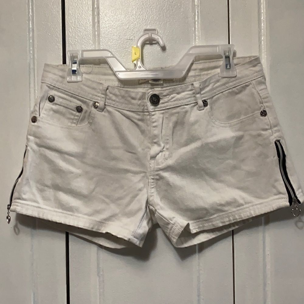 RAW BLUE Moto White Denim Shorts  size 11/12